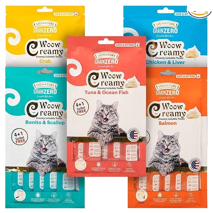 Grain Zero Signature Woow Creamy Lickable Treats Combo (PACK OF 5)